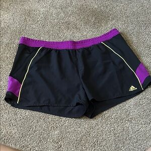 Adidas Black and Purple Running Shorts